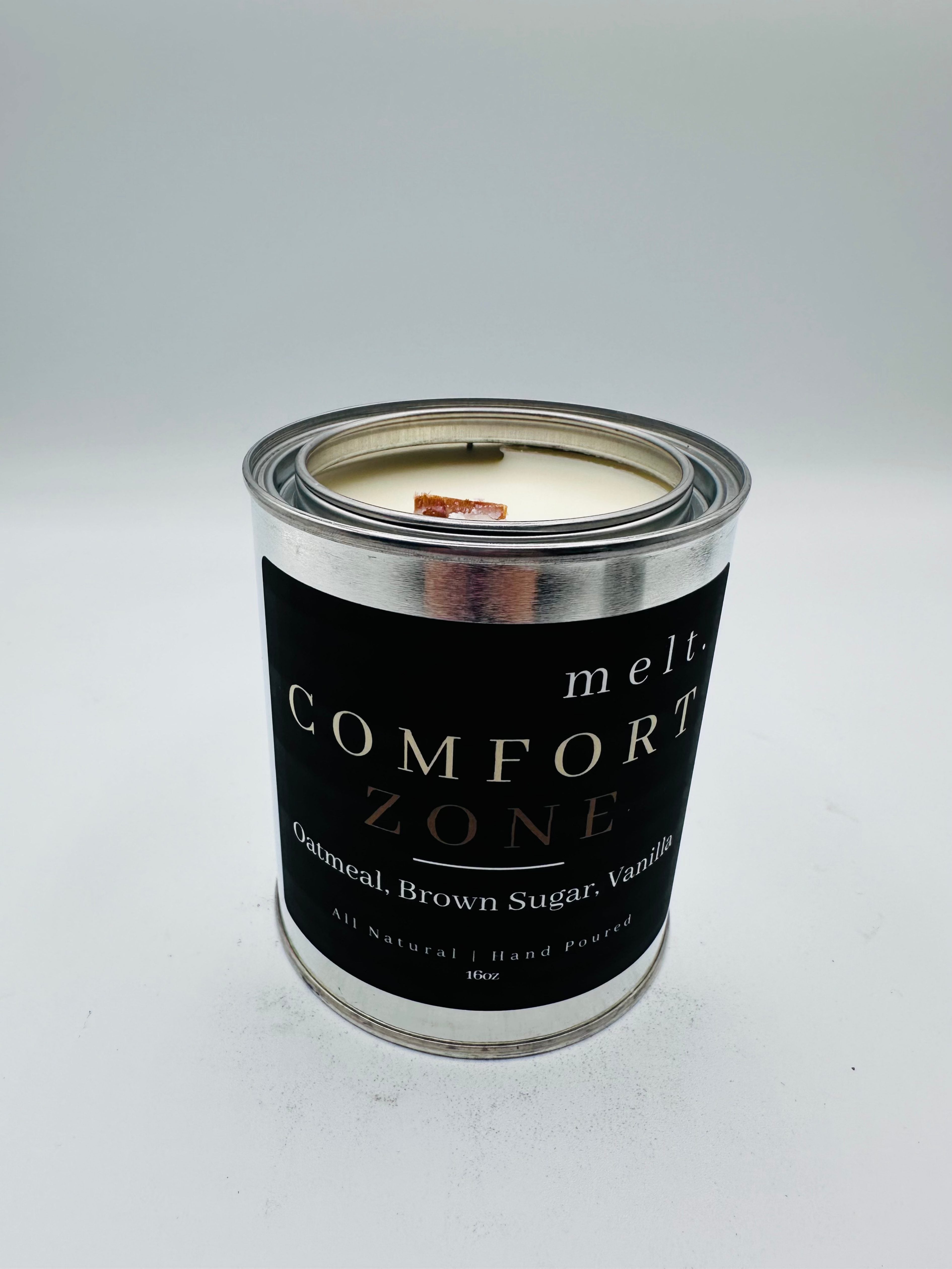 melt. comfort zone candle — oatmeal, brown sugar, vanilla