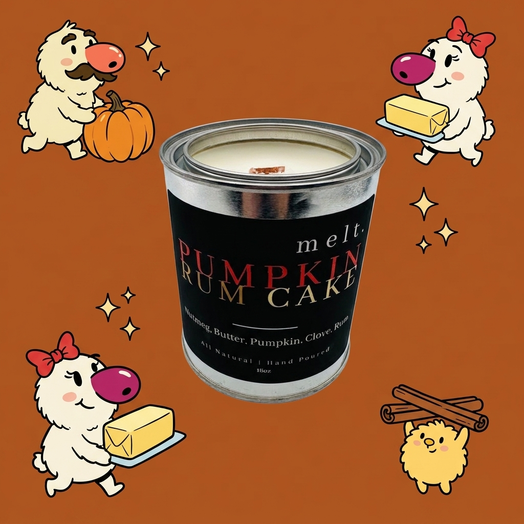 pumpkin rum cake — the sniffer family with the real candle