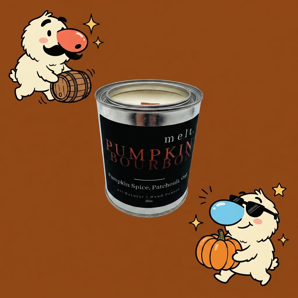 pumpkin bourbon — the sniffer family with the real candle