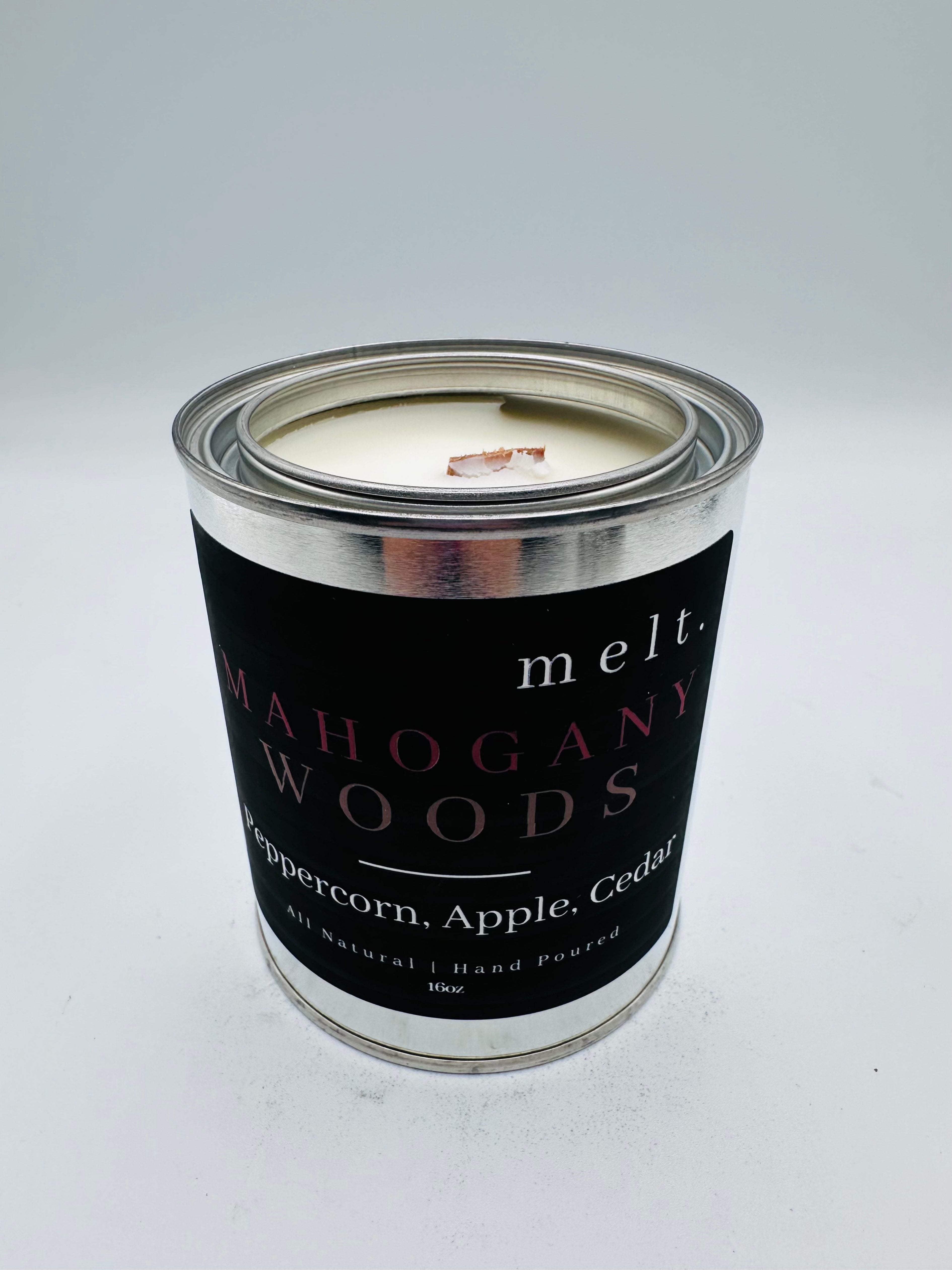 melt. mahogany woods candle — peppercorn, apple, cedar