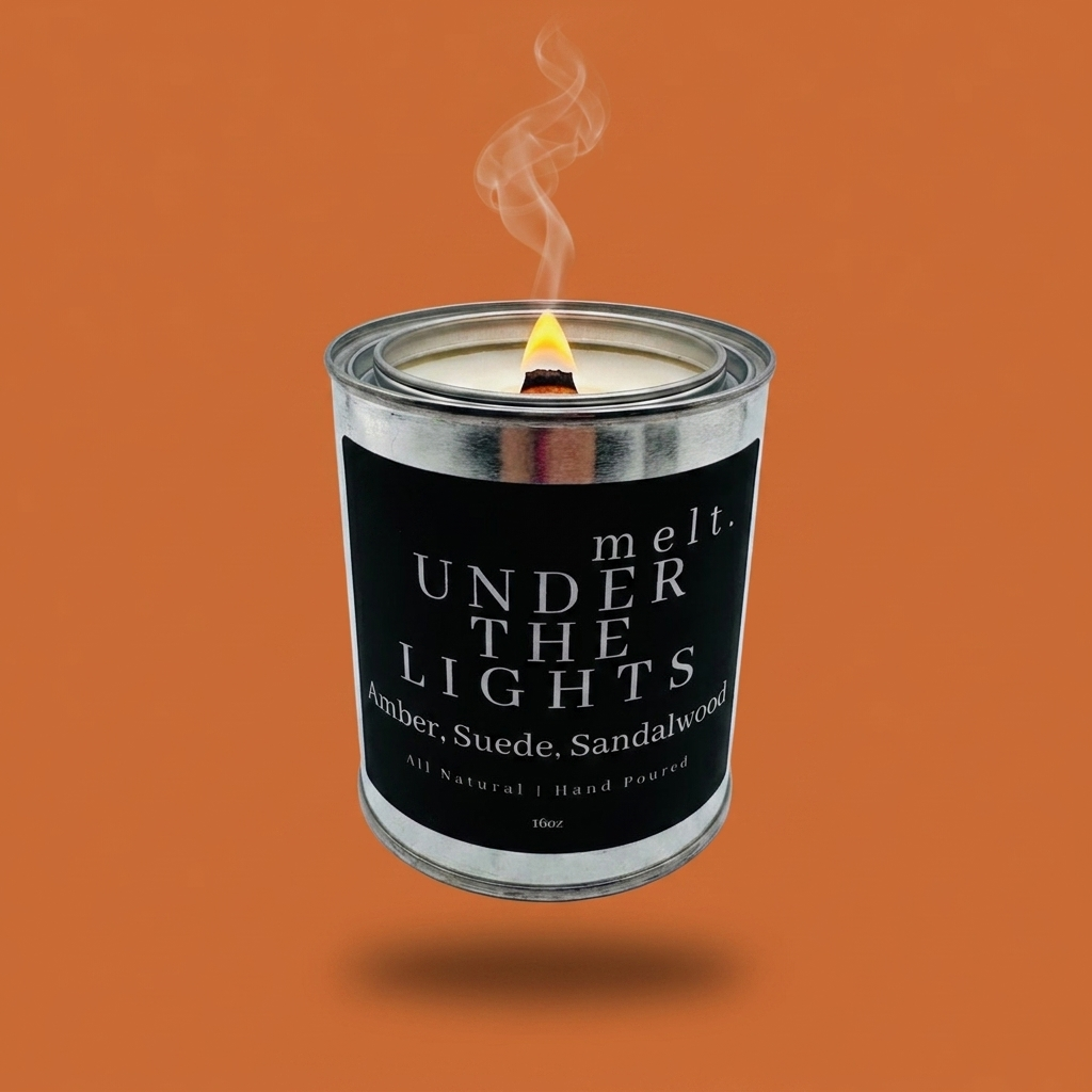 under the lights — hand-poured soy candle by melt.