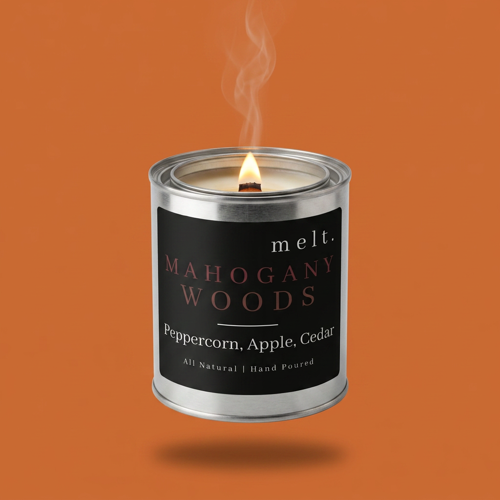 mahogany woods — hand-poured soy candle by melt.