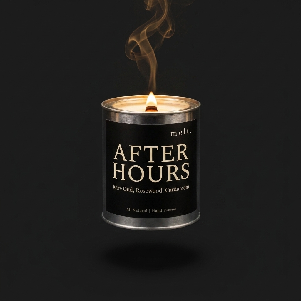 after hours designer-inspired soy candle — 16oz paint can tin, matte black label