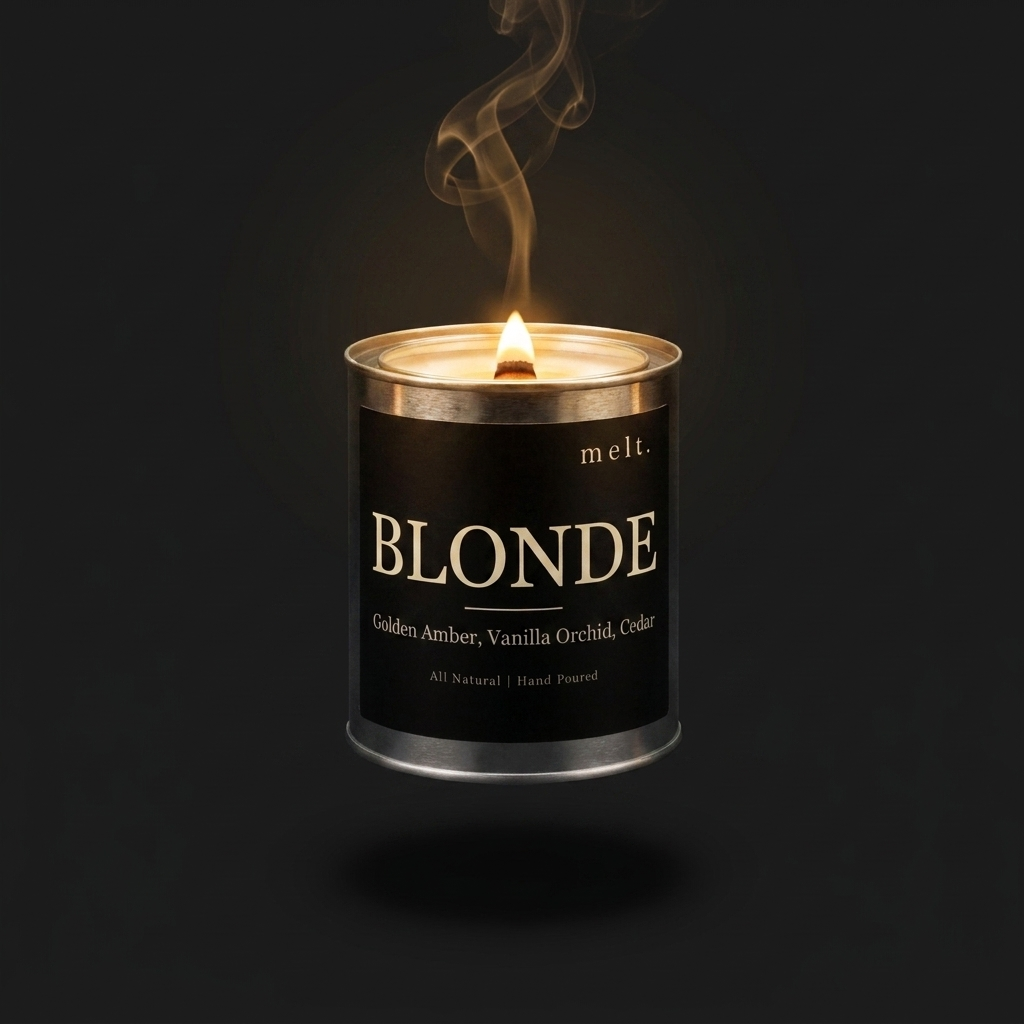 blonde designer-inspired soy candle — 16oz paint can tin, matte black label