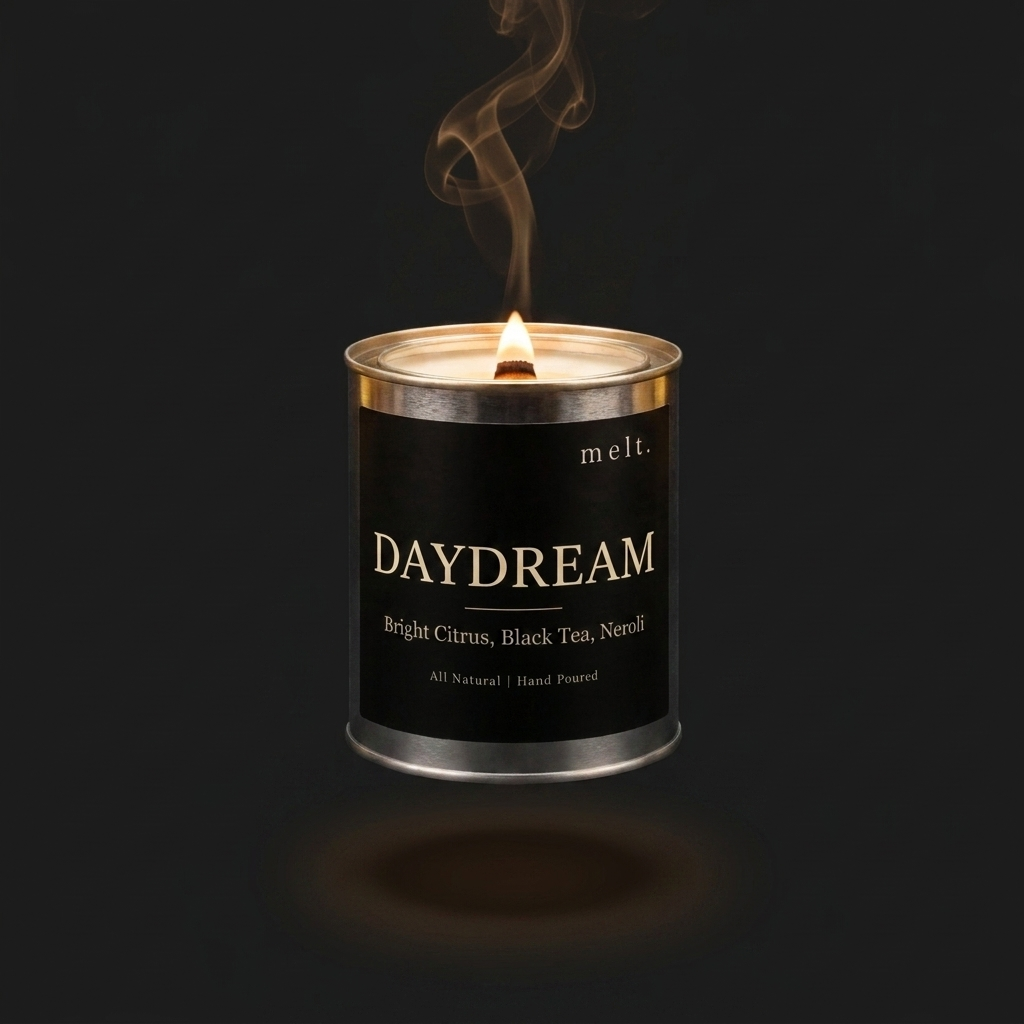daydream designer-inspired soy candle — 16oz paint can tin, matte black label