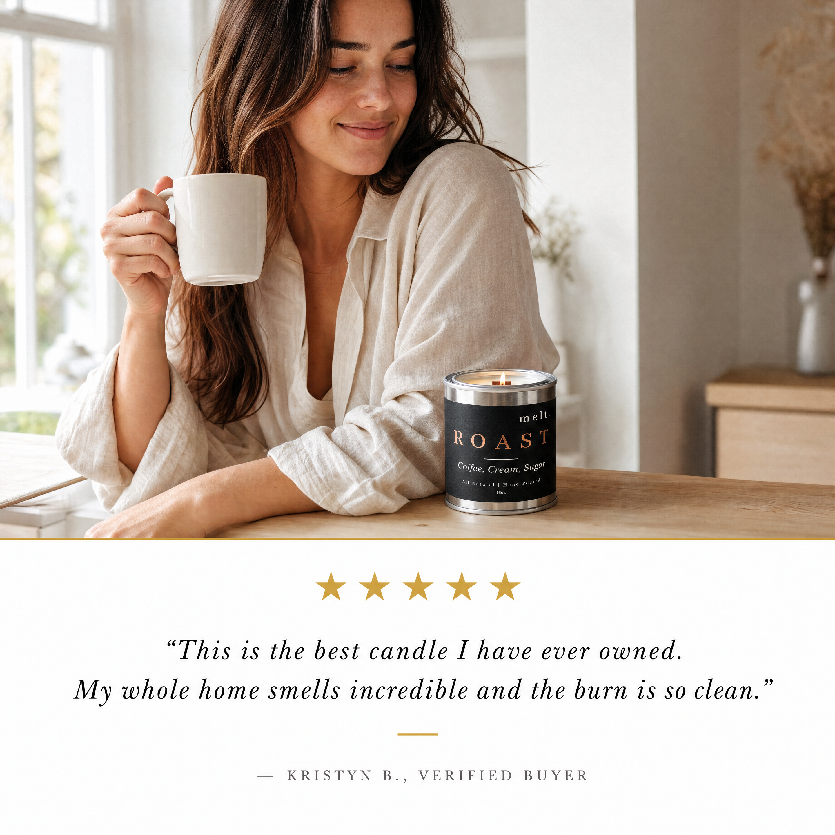 5-star review — melt. candle